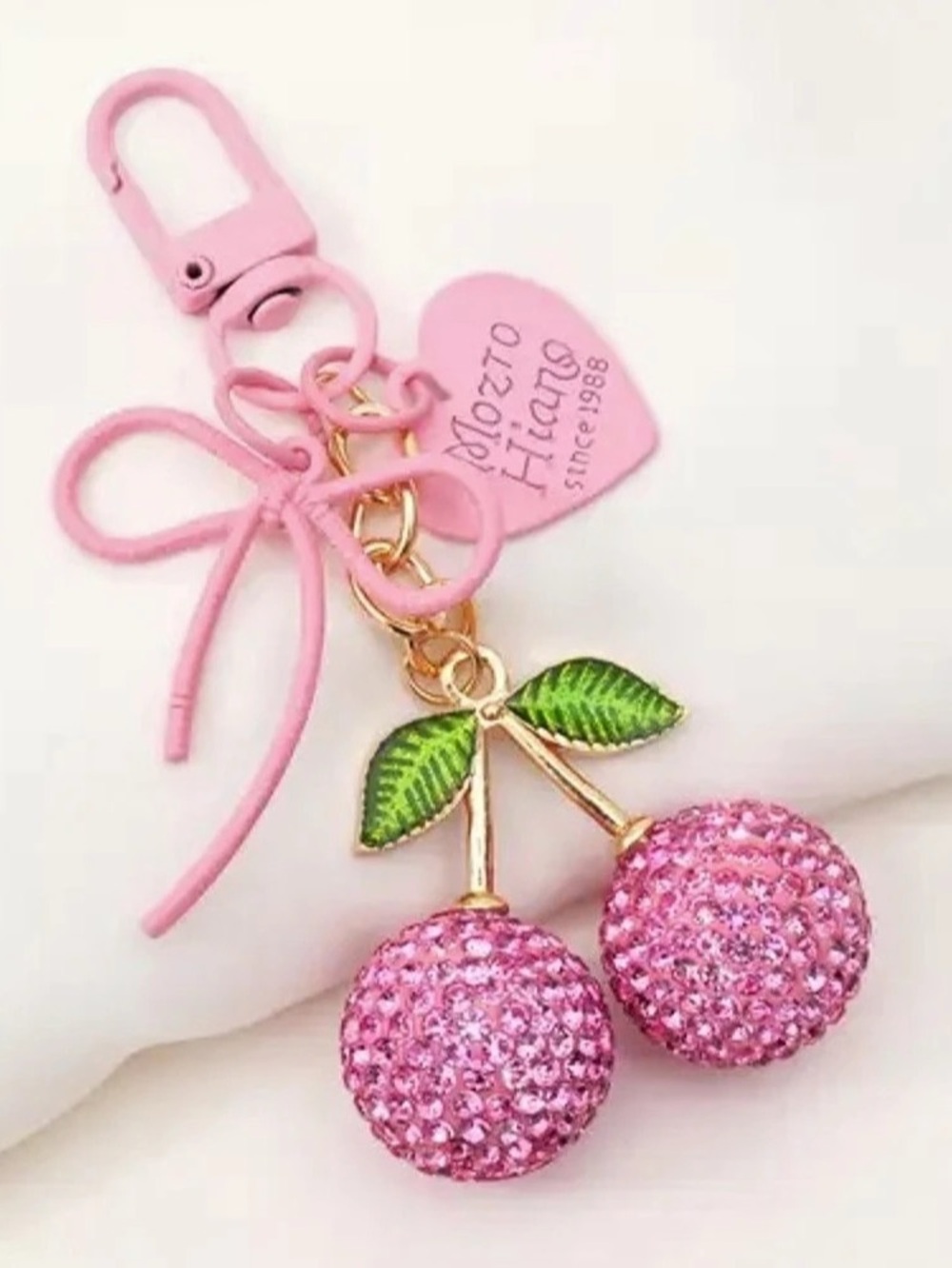 Pink Cherry purse Charm